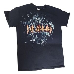 Def Leppard Graphic T-Shirt Band Tee Rock Music‎ Short Sleeve Black S Tour 2016